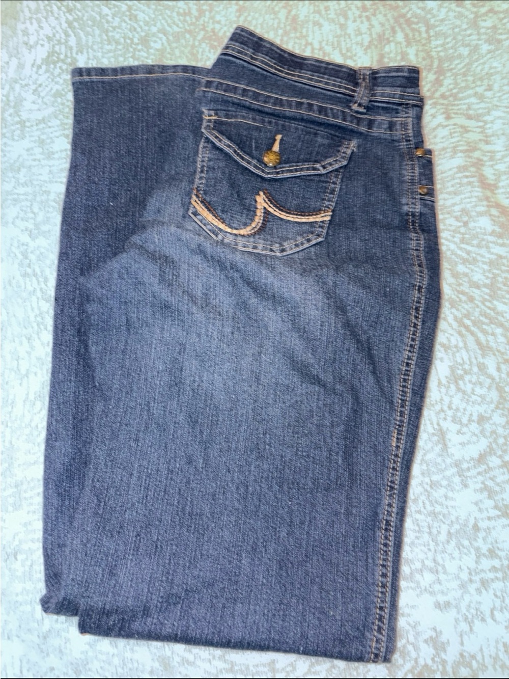 Cato Womens size 6 Jeans vintage Blue Denim Embroidered Stretch Summer